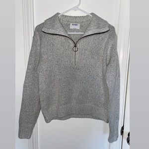 Old Navy Light Grey Ribbed Sweater Size S